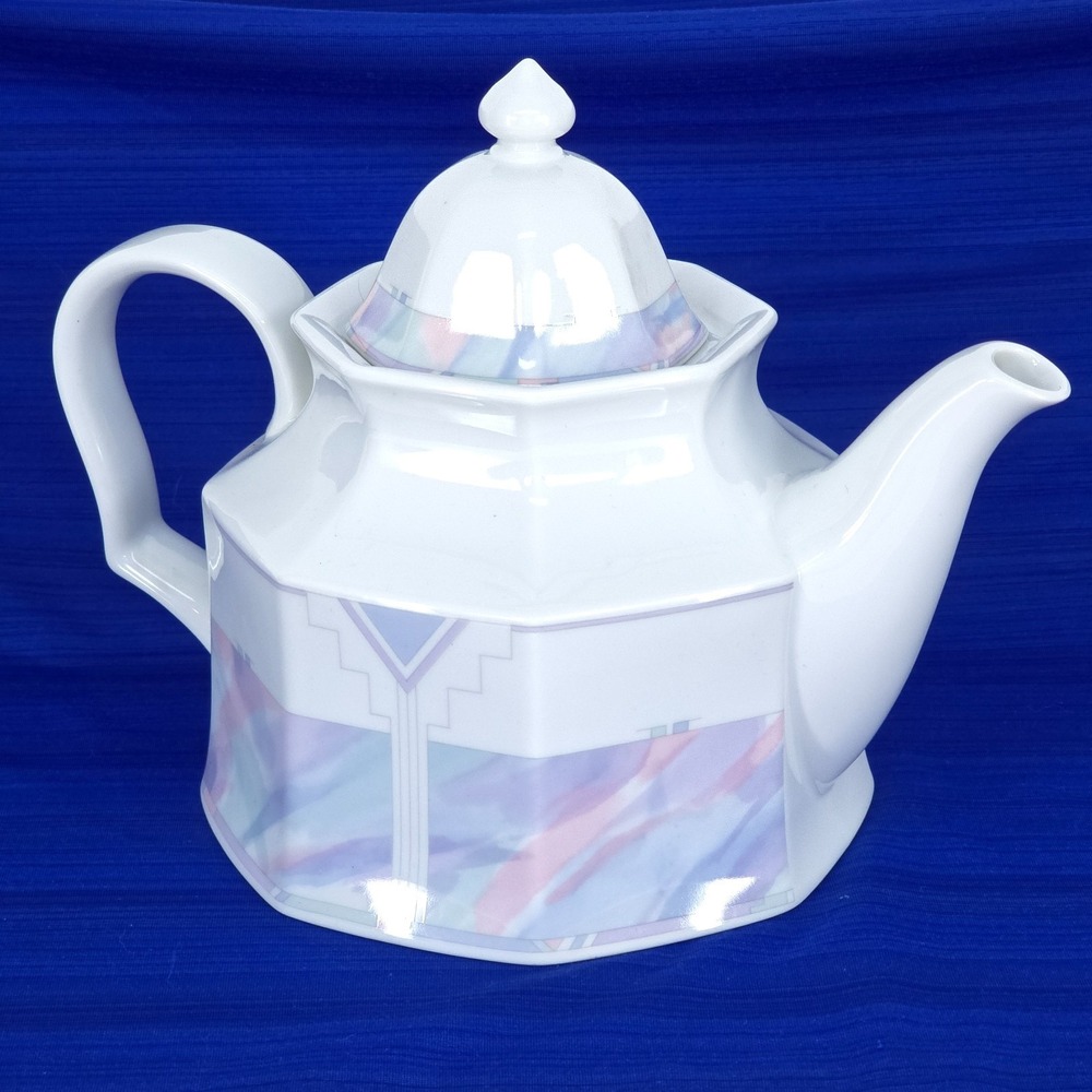 SAVOIR VIVRE Celina Fine China Teapot Pastel Geometric Art Deco Aztec Y0010 CUTE